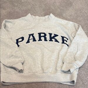 Super cute light grey and navy Parke mockneck!!